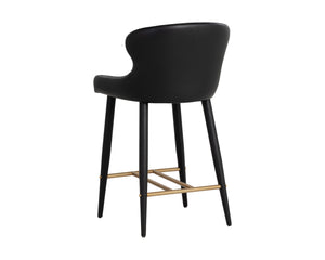 Sunpan Evora Counter Stool - Sleek Minimal Design With Faux Leather Comfort And Stylish Metal Legs Black Faux Leather 112211
