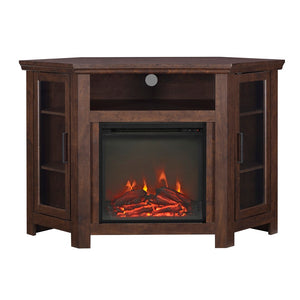 English Elm Walker Edison - Classic Glass-Door Fireplace Tv Stand For Tvs Up To 55" - Brown