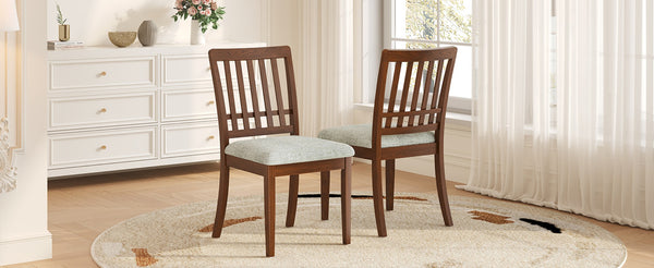 English Elm 2-piece Scandinavian Rubberwood Dining Chair Set with Curved Backrest and Padded Fabric Seat Brown N752P405934D