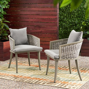 English Elm Christopher Knight Home® - PEBBLE Chair Gray PE Rattan Lounge with Iron Frame and Waterproof Cushion — Stylish Compact 30x18.6" 67847.00GRY