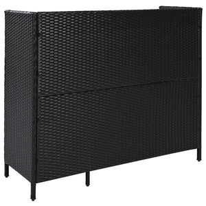 English Elm K&k Outdoor Wicker Bar Cabinet with Tempered Glass Top Adjustable Shelving and Drawer Black Brown N707P233745B