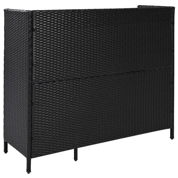 English Elm K&k Outdoor Wicker Bar Cabinet with Tempered Glass Top Adjustable Shelving and Drawer Black Brown N707P233745B
