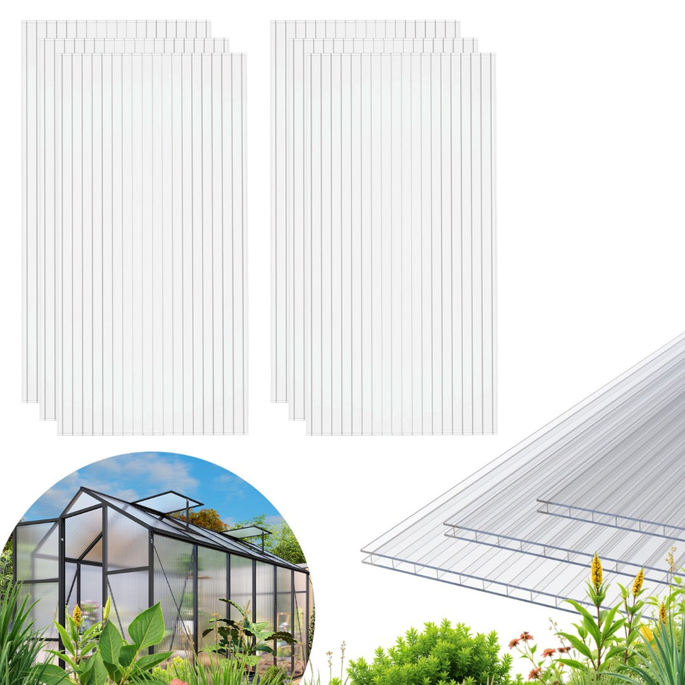 English Elm 4' 4ft Twin Wall Polycarbonate Panels Uv Blocking Insulated Greenhouse Roofing 10 Pack W3213P458684
