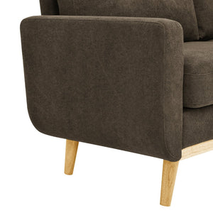 English Elm 67.7" Tufted Button Mid-century Loveseat with Splayed Wood Legs for Living Rooms Brown B355P428574