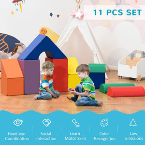 English Elm Soozier 11 Piece Soft Foam Toddler Climbing Block Playset for Active Indoor Play W2225P217357