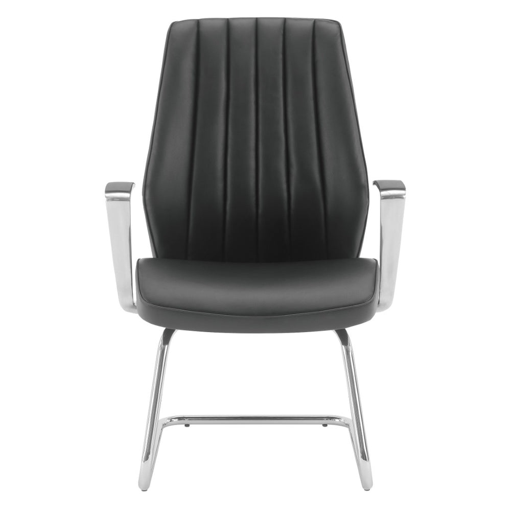 OSP Home Furnishings Sled Base Mid-back Visitor Chair with Chrome Frame and Antimicrobial Ergonomic Seating 62205C-R107