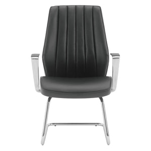 OSP Home Furnishings Sled Base Mid-back Visitor Chair with Chrome Frame and Antimicrobial Ergonomic Seating 62205C-R107