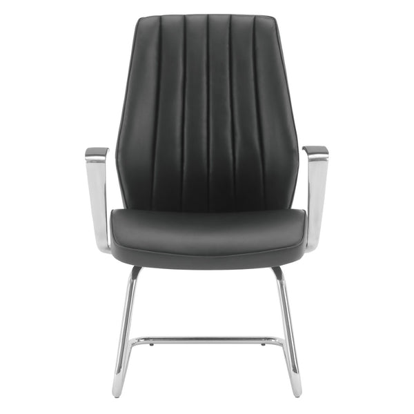 OSP Home Furnishings Sled Base Mid-back Visitor Chair with Chrome Frame and Antimicrobial Ergonomic Seating 62205C-R107
