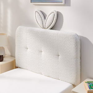English Elm Twin Kids Boucle Upholstered Bed Rabbit Ear Headboard Led Lighting Four Storage Drawers Beige W1413P384921