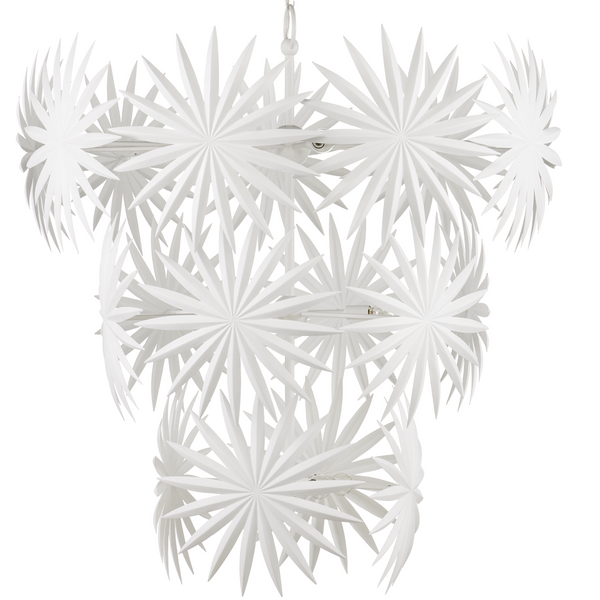 Bismarkia White Chandelier Inspired by Nature, Elegant Design with 13 Lights for Stunning Spaces