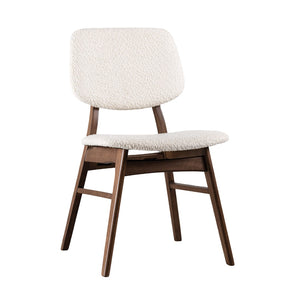 English Elm 2pc Side Chair with Mid-Century Angled Legs Upholstered Seat & Back, Warm Wood Frame Comfort Beige,Walnut 40 L x 23 W x 6 H B2741P406246