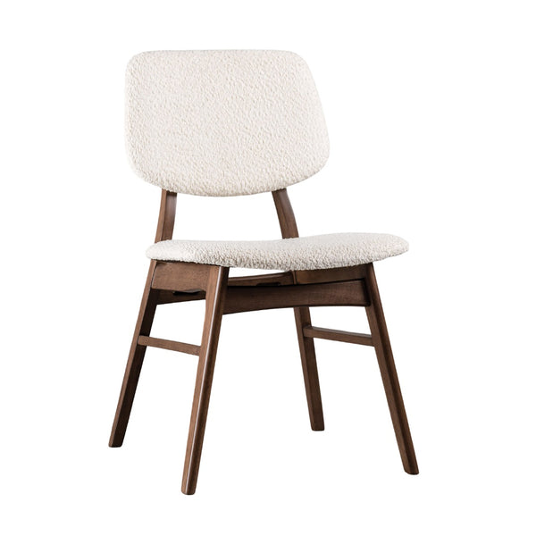 English Elm 2pc Side Chair with Mid-Century Angled Legs Upholstered Seat & Back, Warm Wood Frame Comfort Beige,Walnut 40 L x 23 W x 6 H B2741P406246