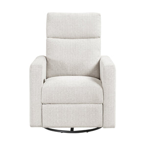 English Elm Contemporary Olathe Swivel Gliding Recliner Chair in Quartz Chenille with Smooth 360° Motion Comfort Off White 31 L x 30.5 W x 26 H B011P396183