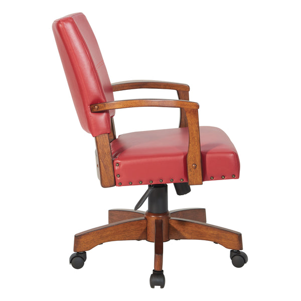 OSP Home Furnishings Deluxe Wood Bankers Chair Red