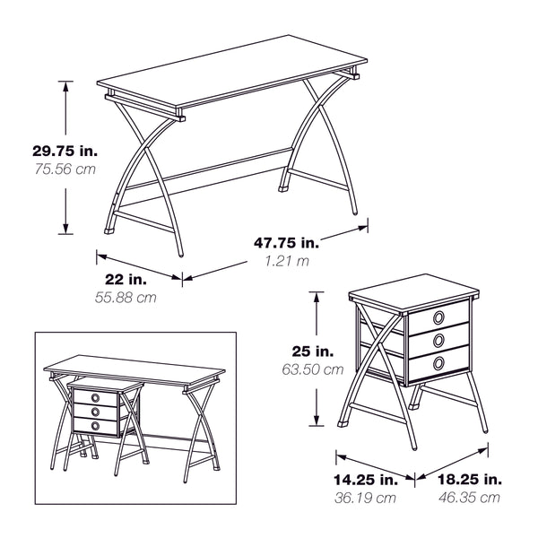 OSP Home Furnishings Olympic 48" Desk White