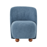 Christopher Knight Home® - Noble House - - Ultra-Soft Modern Low-Back Armless Accent Chair With Skin-Friendly Upholstery And Exquisite Round Pine Wood Feet, For Small Living Spaces, Living Room, Bedroom, Balcony, Office, Reading Nook, Blue