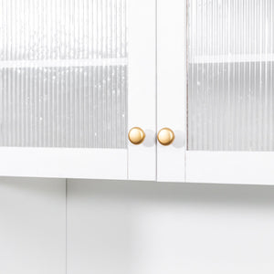 English Elm Kitchen pull-out pantry cabinet with 7-tier expandable shelves, smooth-glide organizers, farmhouse white storage solution for kitchen and dining rooms W331S00173 W331S00173