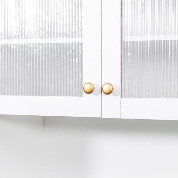 English Elm Kitchen pull-out pantry cabinet with 7-tier expandable shelves, smooth-glide organizers, farmhouse white storage solution for kitchen and dining rooms W331S00173 W331S00173