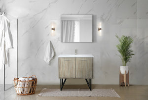 English Elm Rustic Acacia Bath Vanity With White Quartz Top & Brushed Nickel Faucet - Smart Storage & Style B2731P259609-GIGA