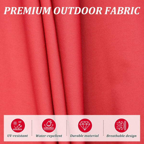 English Elm Rectangle Patio Umbrella With Crank Lift & Tilt For Ultimate Shade - Durable Brick Red Design W1859P320952-GIGA