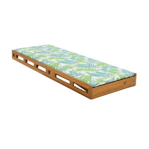 English Elm Christopher Knight Home® - Lounge Chaise Lounge Set - Acacia Wood With Water-Resistant Cushions, 4-Position Recline & Tropical Style N770P272405T_N770P253018L