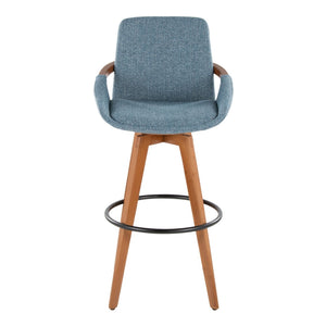 English Elm Dining/accent Chair Solid Wood Tapered Legs Cream Upholstery Mid-century Modern Seating Blue B202P471198