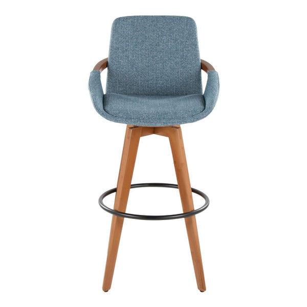 English Elm Dining/accent Chair Solid Wood Tapered Legs Cream Upholstery Mid-century Modern Seating Blue B202P471198
