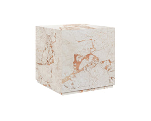 Sunpan LAROS End Table - Stunning Crema Breccia Marble Accent for Modern Living Spaces and Décor Cream 112367