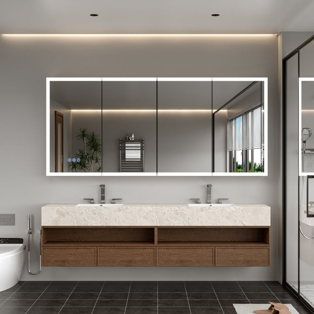 English Elm Led Lighted Medicine Cabinet With Adjustable Brightness, Anti-Fog Mirror, Recessed Or Wall-Mounted W3735P374365