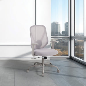 OSP Home Furnishings Ventilated Ergonomic Mesh Office Chair with Lumbar Support and Cushioned Fabric Seat EM14623-2