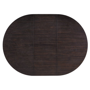 English Elm TREXM Retro Extendable Oval Dining Table with 16" Leaf, Double-Layer Pedestal, Durable Wood Finish Espresso XW000002AAP