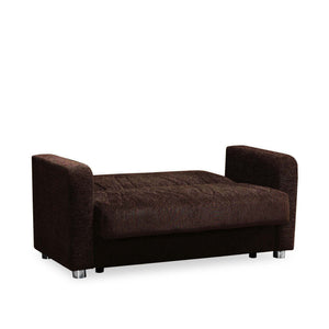 English Elm PrimeNest Gravita Collection Upholstered Convertible Loveseat with Storage, Chenille Sleeper Comfort and Style Dark Brown B030P281808