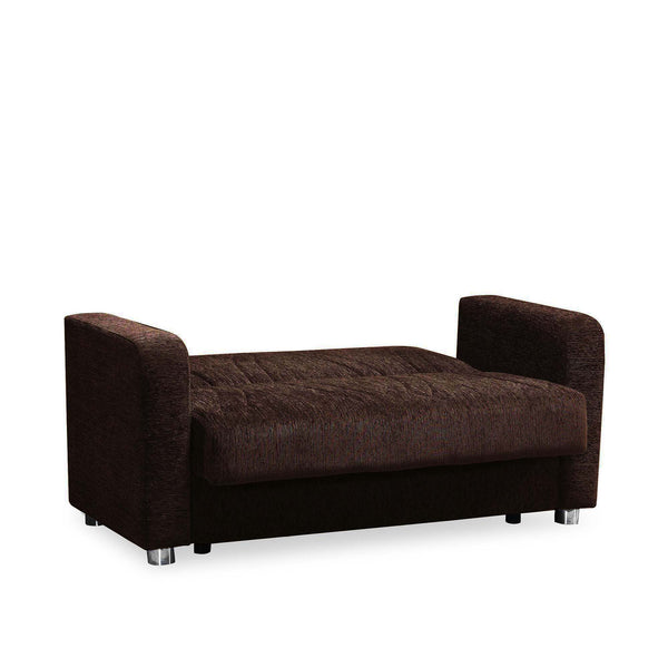 English Elm PrimeNest Gravita Collection Upholstered Convertible Loveseat with Storage, Chenille Sleeper Comfort and Style Dark Brown B030P281808