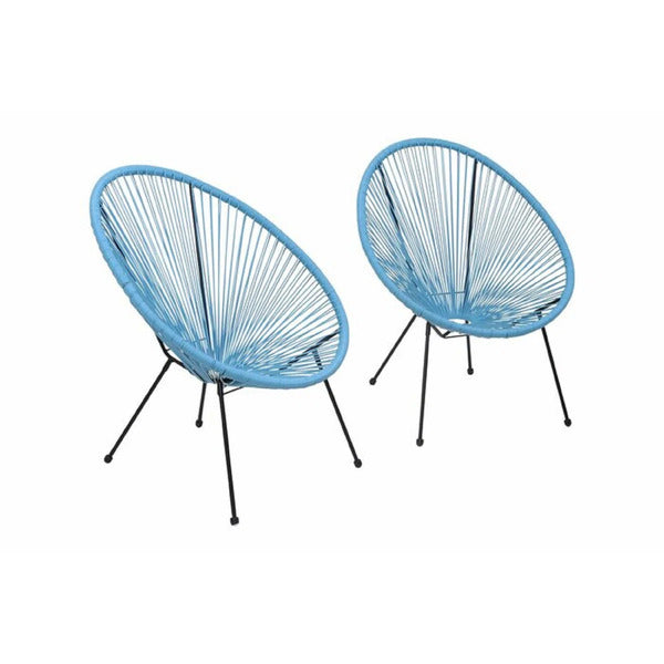 English Elm 2-Pack Steel Outdoor Lounge Chairs Egg-Shaped Papasan Style, Weather-Resistant, Stackable, 600lb Capacity B120P361553