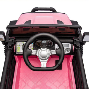 English Elm 24v Kids Electric Ride on Car with Parental Remote Dual Motors and Four Wheel Suspension Pink W1578P208320