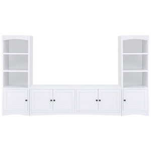 English Elm Stott Contemporary White 3-Shelf Media Tower with Framed Door, Adjustable Shelf & Display Space B062P299838