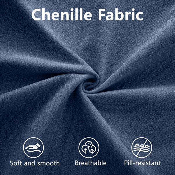 English Elm Stylish Blue Chenille 2-Seater Sofa With Modern Storage Ottomans, Ergonomic Design & Easy Assembly W714S01048-GIGA