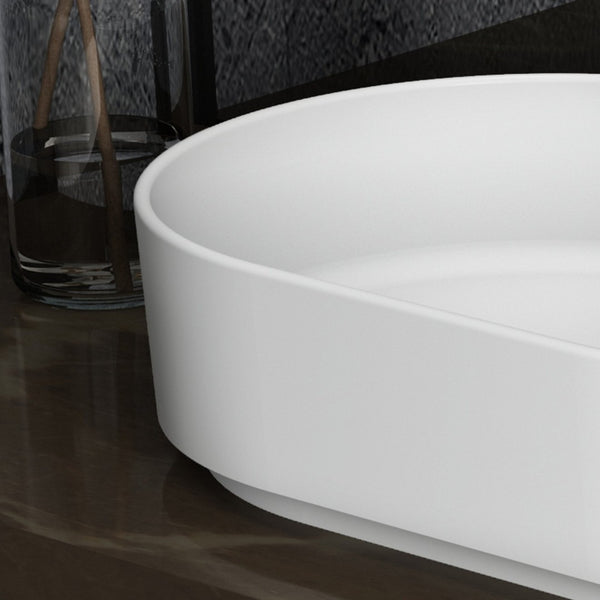 English Elm Solid Surface Pedestal Basin Seamless Non-porous Build for Modern Bathroom Design W2704P206024
