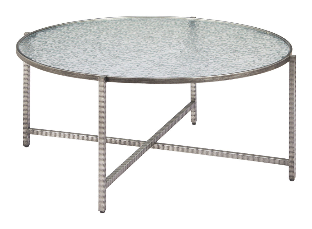 Zuo Modern Vetro Modern Coffee Table In Silver - Premium Rippled Glass & Hammered Steel For Stylish Spaces Silver Glass,Steel 110751-zuo-modern