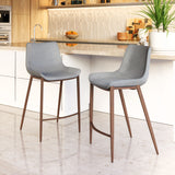 Magnus Counter Stool - Set of 2 Slate Gray & Walnut 109936 Zuo Modern