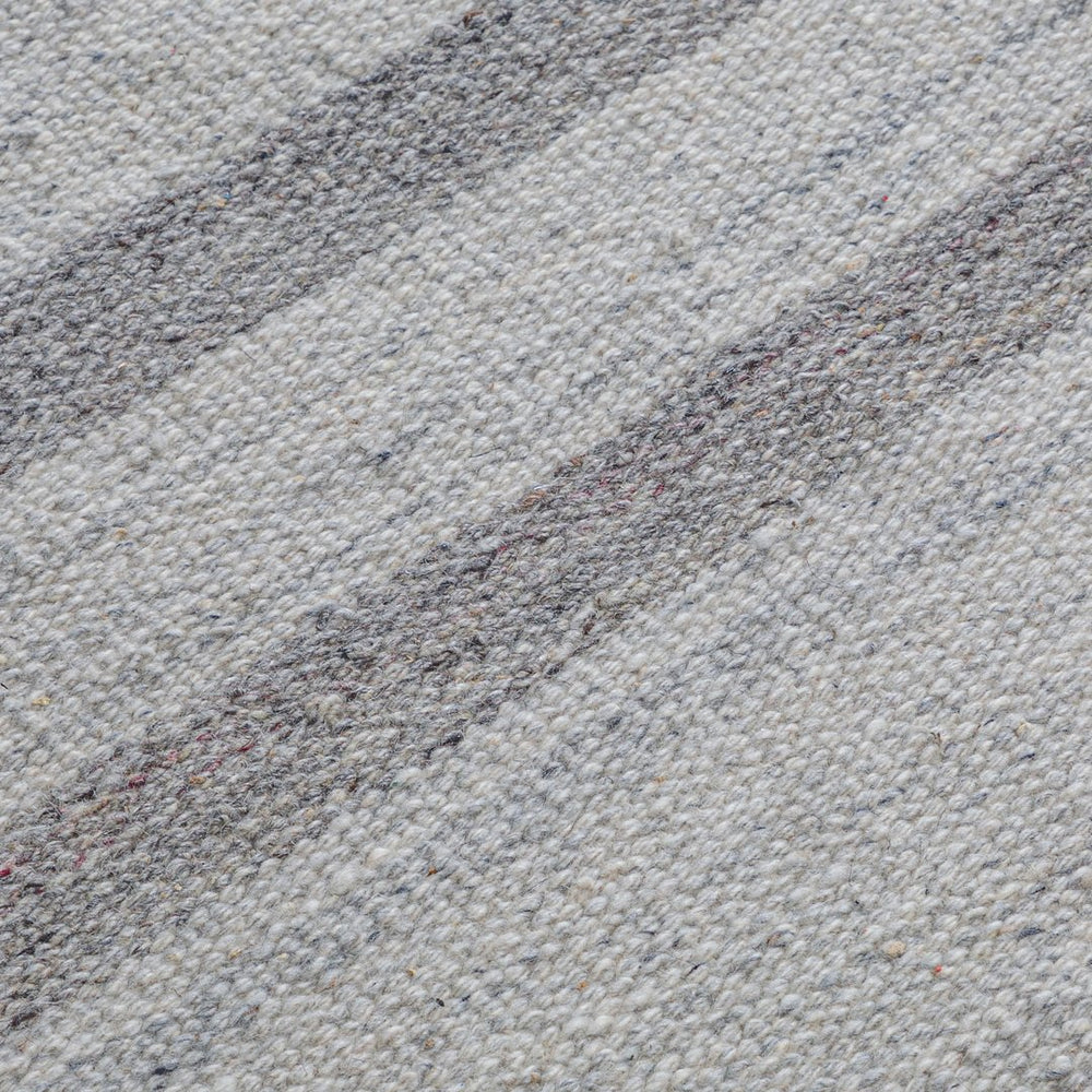 English Elm Hodges 8 x 10 Area Rug Ivory & Grey Geometric Stripe Handwoven Wool-Cotton Blend Durable Indoor B136P188398