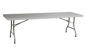 OSP Home Furnishings 5' Resin Top Folding Utility Table with Powder Coated Steel Frame for Indoor Outdoor Use 8' BT08Q