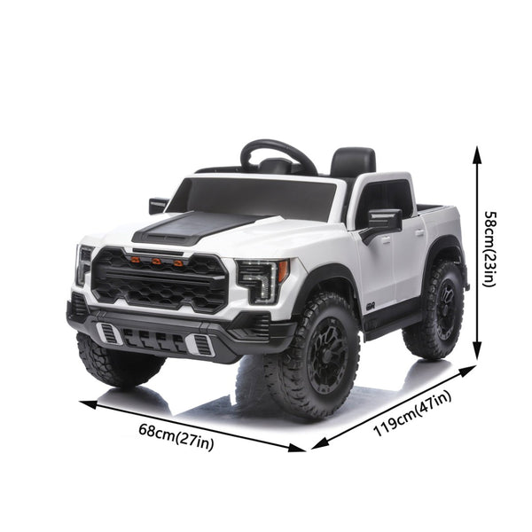 English Elm 12v Kids Ride-on Toy Car with Parental Remote Shock Absorbing Safe Slow Start White W1760P426780
