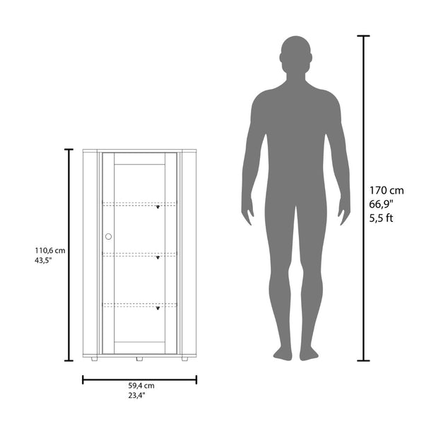 English Elm Genova Slim Glass Door Display Cabinet Modern Shelved Showcase for Living or Dining B070P487557