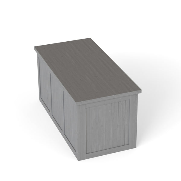 English Elm 67 Gallon Solid Wood Outdoor Deck Box with Seat and Tabletop for Patio Storage W2640P327221