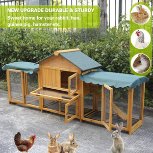 English Elm 45 Inch Solid Wood Outdoor Dog House with Elevated Floor and Waterproof Insulated Roof W1431P388072