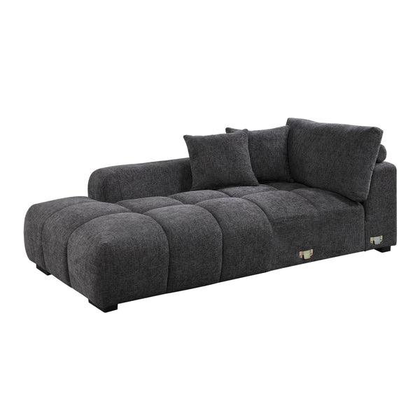 English Elm Chosen Chenille Sectional Sofa with Toss Pillows and Dual Chaises, Pocket Coil Seats, Durable Frame Gray 43 L x 81.88 W x 16.5 H B2726S00038