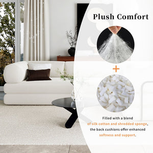 English Elm U_Style L-Shaped Modular Sofa Bed Corduroy with Iron Back Support, No Assembly, Plush Comfort Beige WY000448AAA