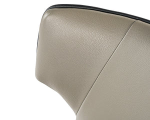 Sunpan Gianni Dining Chair - Elegant Faux Leather Upholstery with Diamond Stitching and Gold Accents Dillon Stratus / Dillon Black