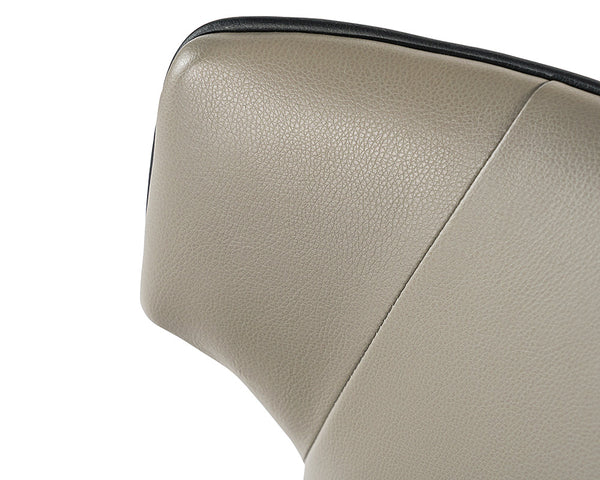 Sunpan Gianni Dining Chair - Elegant Faux Leather Upholstery with Diamond Stitching and Gold Accents Dillon Stratus / Dillon Black